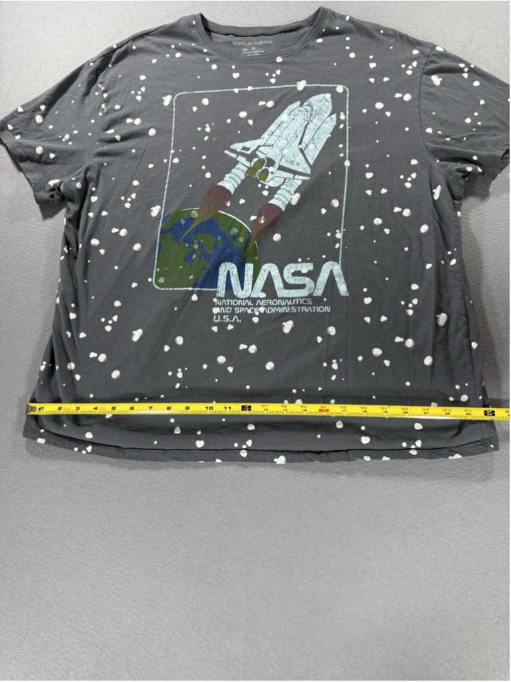 Grayson Threads T Shirt NASA Gray XL Bleach Space Shuttle - Picture 7 of 10